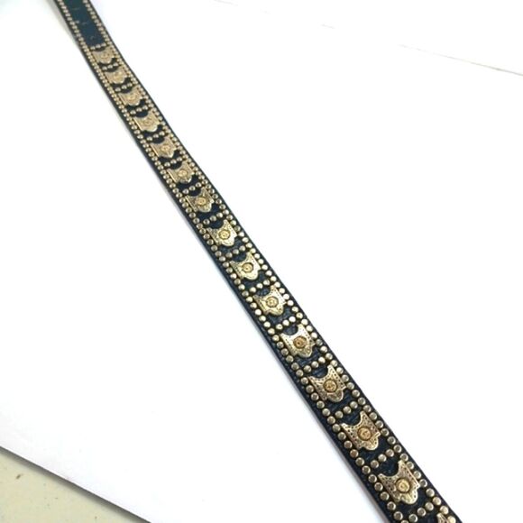 Studded Black Leather Belt with Silver Buckle Moto Bikercore Grunge S/M........ - Picture 7 of 15